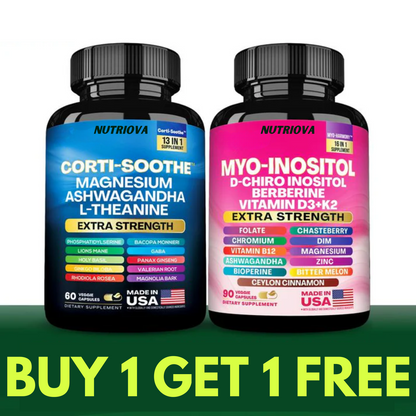 Soothe & Smoothe Bundle: Cortisol and Myo-Inositol | 60 Capsules each