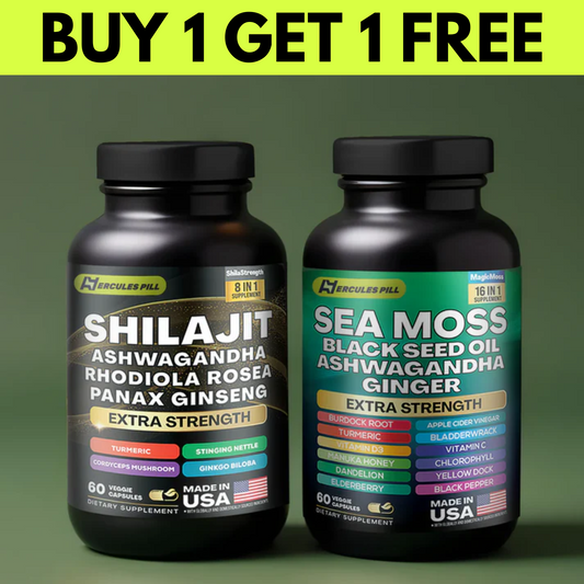 Dynamic Vitality Boost Duo: Sea Moss & Shilajit | 60 Capsules each